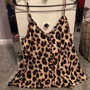 Ruffle cheetah tank
